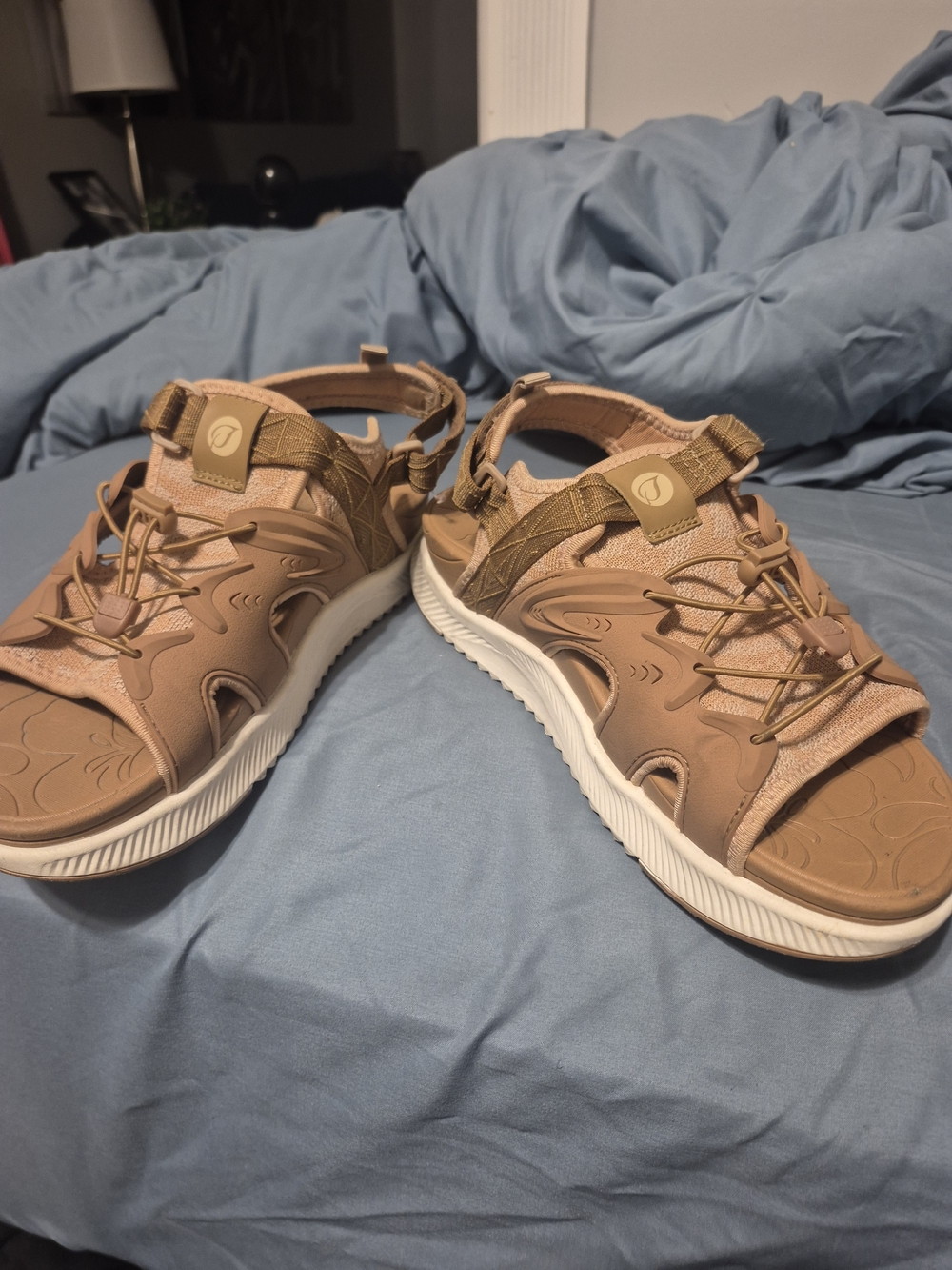 Women's Tan Sport Sandals with Adjustable Straps